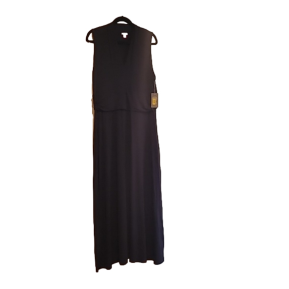 NWT 🖤Black Sleeveless Vince Camuto Knit Maxi Dress 1X - Picture 4 of 8